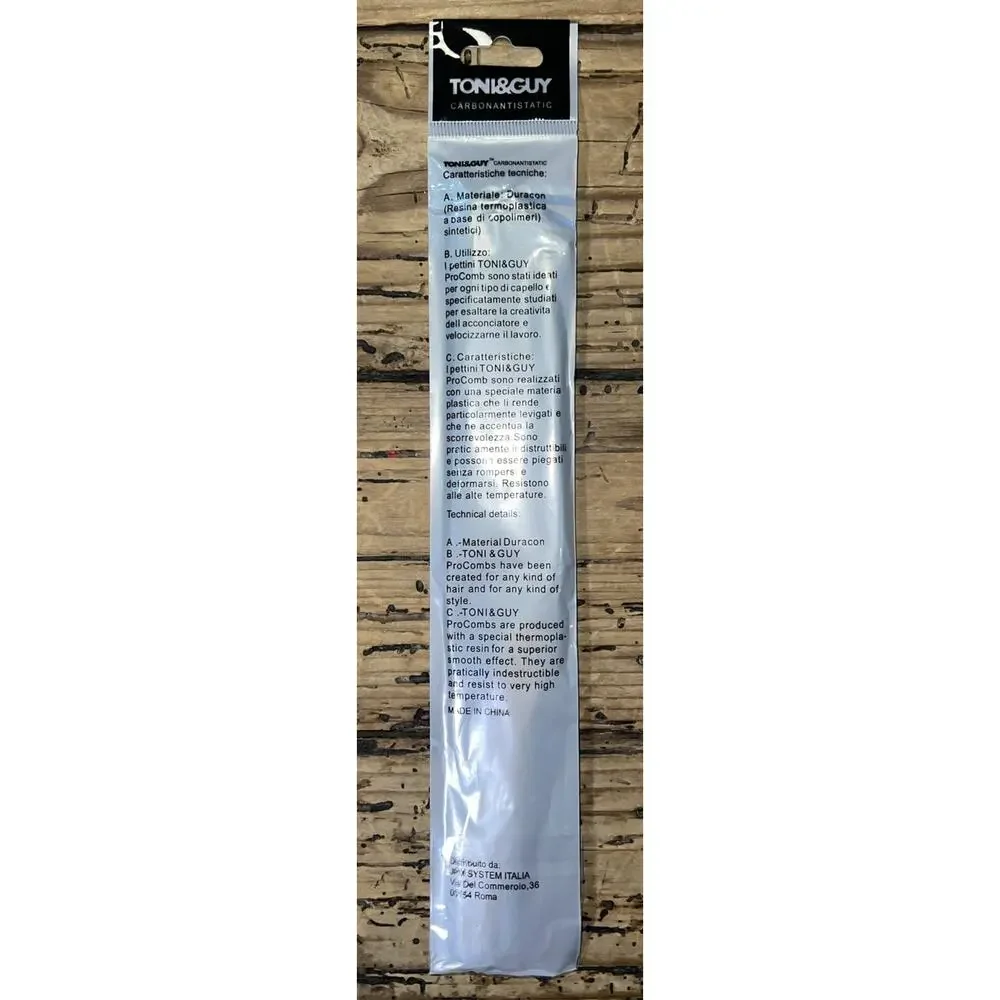 Toni & Guy Carbon Antistatic Barber & Stylist Professional Comb New